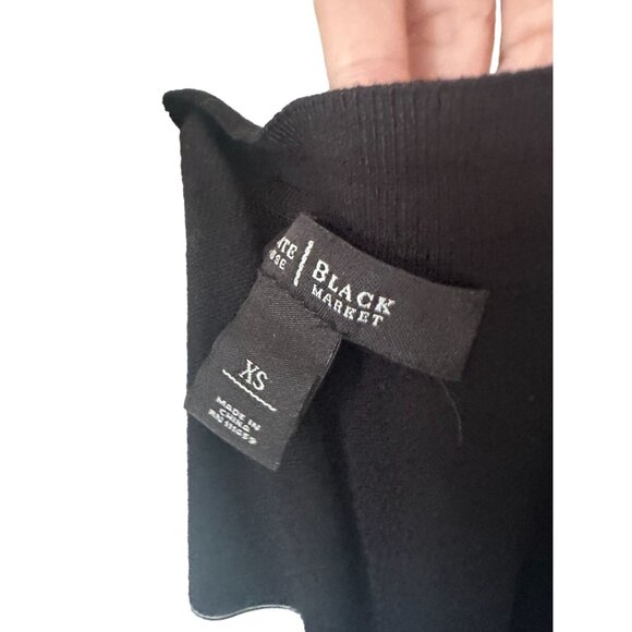 WHITE HOUSE BLACK MARKET WHBM Black White Sequin Striped Button Cardigan Sz XS - Picture 5 of 5